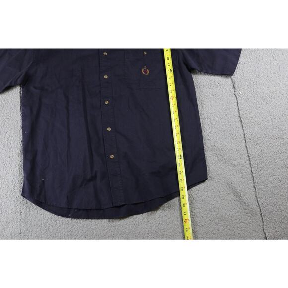 New Bugle Boy Mens Button Down Shirt Blue Large Short Sleeve Vintage Y2K - Picture 5 of 6